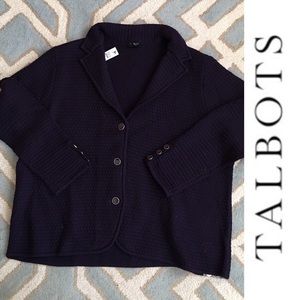 NWT TALBOTS Merino shawl cardigan purple 3XP